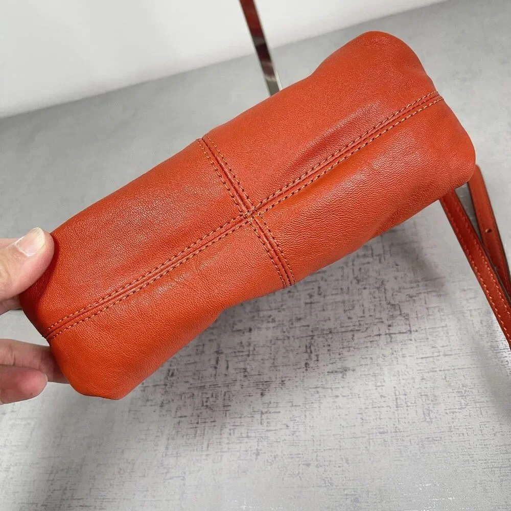 Coach leather orange happy